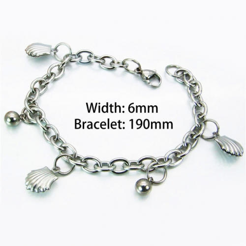 Wholesale Stainless Steel 316L Charm Bracelets NO.#BC70B0461KS