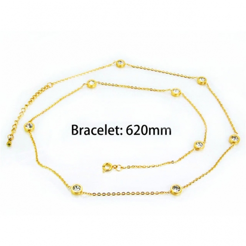 Wholesale Stainless Steel 316L Fashion Anklets NO.#BC25N0101HPX