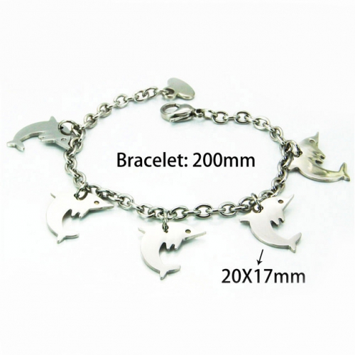 Wholesale Stainless Steel 316L Charm Bracelets NO.#BC81B0181OW