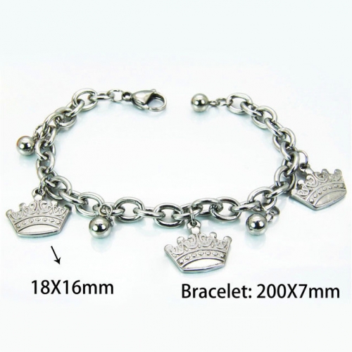 Wholesale Stainless Steel 316L Charm Bracelets NO.#BC55B0513MC