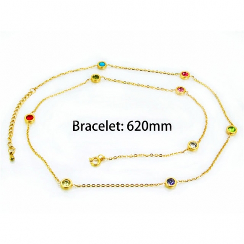 Wholesale Stainless Steel 316L Fashion Anklets NO.#BC25N0103IZL