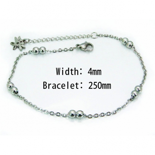 Wholesale Stainless Steel 316L Fashion Anklets NO.#BC37B0014JET