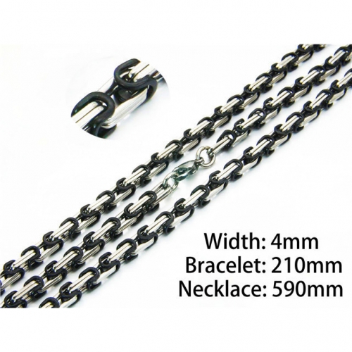 Wholesale Stainless Steel 316L Necklace & Bracelet Set NO.#BC54S0433IIT