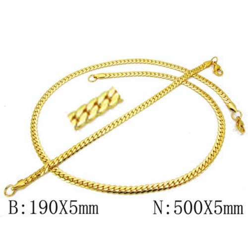 Wholesale Stainless Steel 316L 18K-Gold Jewelry Sets NO.#BC70S0049PL