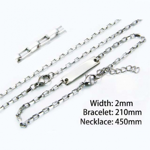 Wholesale Stainless Steel 316L Necklace & Bracelet Set NO.#BC70S0070KL