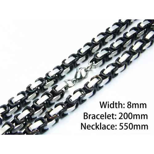 Wholesale Stainless Steel 316L Necklace & Bracelet Set NO.#BC08S0268JHT