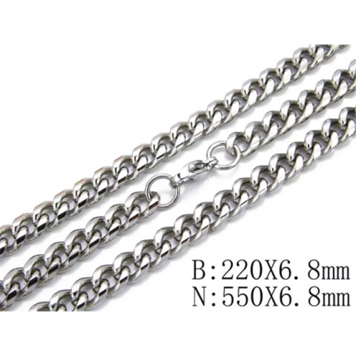 Wholesale Stainless Steel 316L Necklace & Bracelet Set NO.#BC61S0007H20