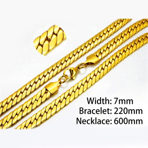 Wholesale Stainless Steel 316L 18K-Gold Jewelry Sets NO.#BC40S0181IHL
