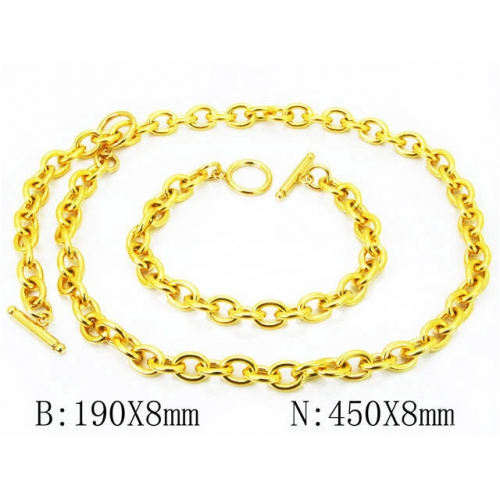 Wholesale Stainless Steel 316L 18K-Gold Jewelry Sets NO.#BC40S0296ILE