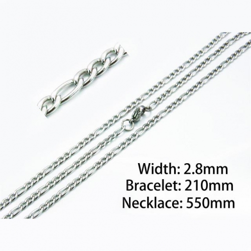 Wholesale Stainless Steel 316L Necklace & Bracelet Set NO.#BC62S0288IL