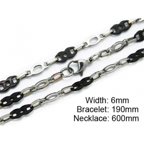 Wholesale Stainless Steel 316L Necklace & Bracelet Set NO.#BC55S0116I20