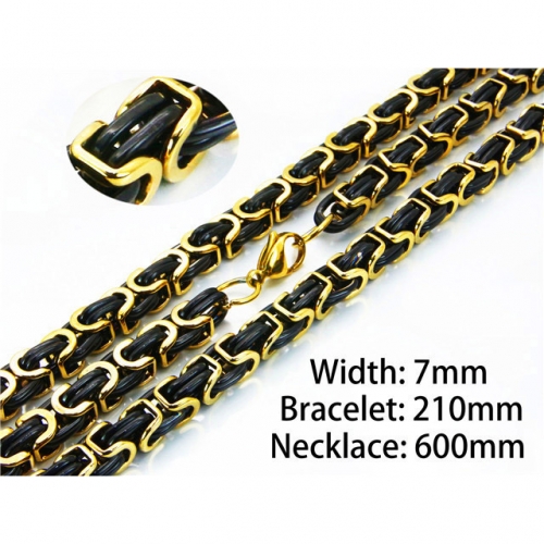 Wholesale Stainless Steel 316L Necklace & Bracelet Set NO.#BC55S0524JLZ