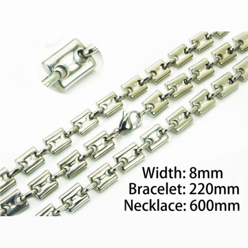 Wholesale Stainless Steel 316L Necklace & Bracelet Set NO.#BC55S0561HNE