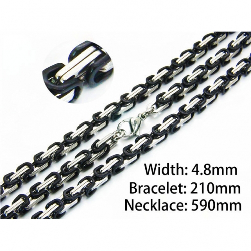 Wholesale Stainless Steel 316L Necklace & Bracelet Set NO.#BC54S0434IIB