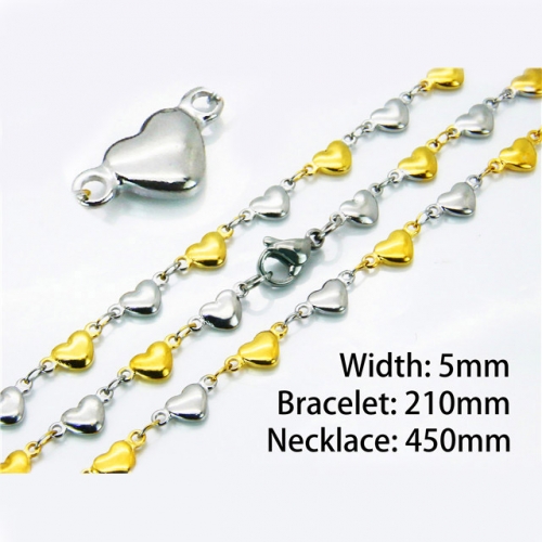 Wholesale Stainless Steel 316L Necklace & Bracelet Set NO.#BC39S0657ML