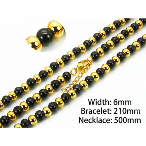 Wholesale Stainless Steel 316L Necklace & Bracelet Set NO.#BC76S0370HJL