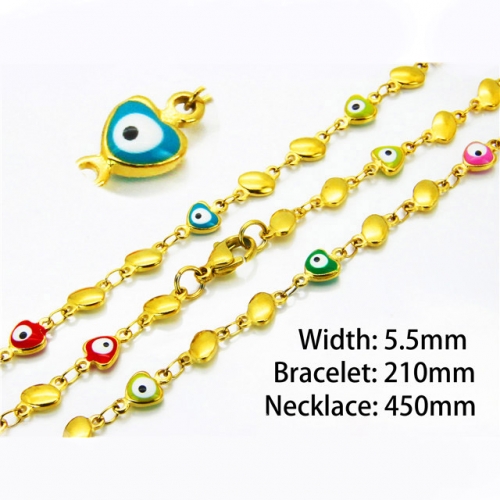 Wholesale Stainless Steel 316L Necklace & Bracelet Set NO.#BC39S0669PX
