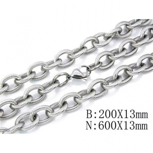 Wholesale Stainless Steel 316L Necklace & Bracelet Set NO.#BC40S0037I00