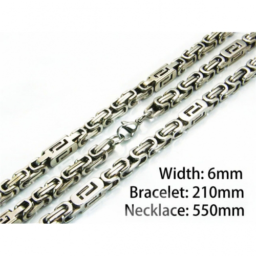 Wholesale Stainless Steel 316L Necklace & Bracelet Set NO.#BC08S0106HPT