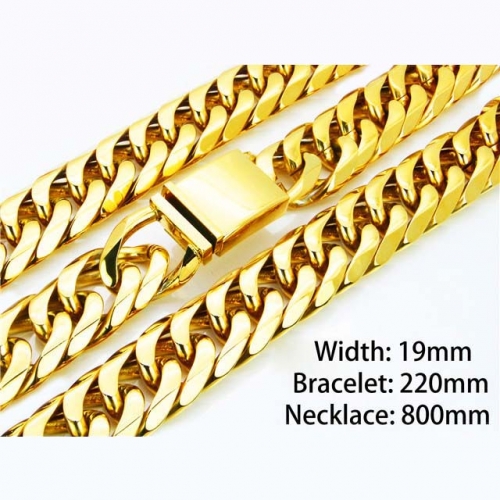 Wholesale Stainless Steel 316L 18K-Gold Jewelry Sets NO.#BC82S0003HIK
