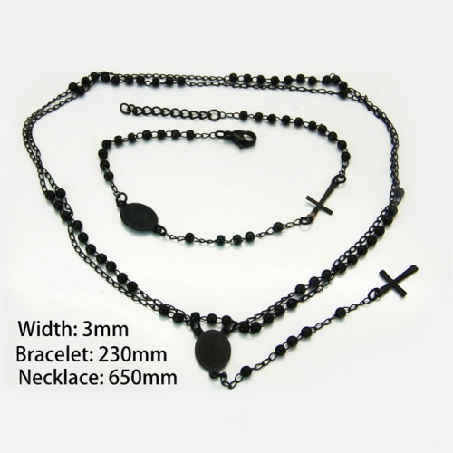 Wholesale Stainless Steel 316L Necklace & Bracelet Set NO.#BC40S0261HIL