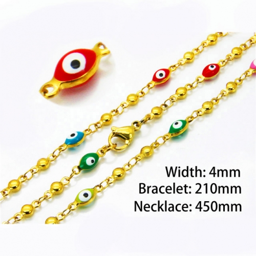 Wholesale Stainless Steel 316L Necklace & Bracelet Set NO.#BC39S0674PC
