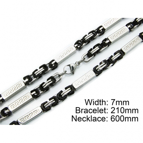 Wholesale Stainless Steel 316L Necklace & Bracelet Set NO.#BC55S0054I40
