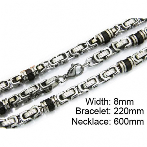 Wholesale Stainless Steel 316L Necklace & Bracelet Set NO.#BC55S0122I20