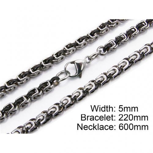 Wholesale Stainless Steel 316L Necklace & Bracelet Set NO.#BC55S0032I30