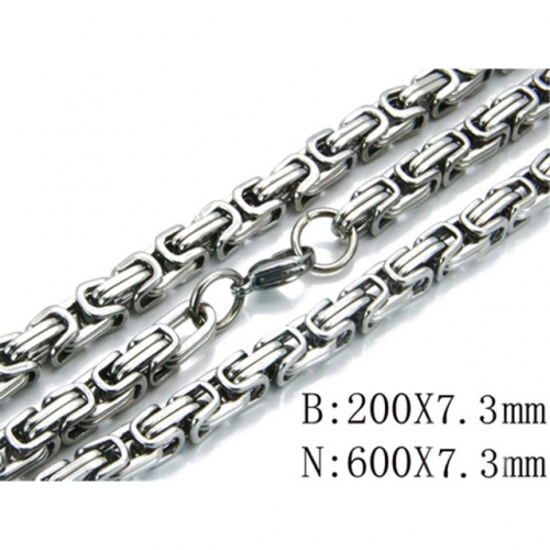 Wholesale Stainless Steel 316L Necklace & Bracelet Set NO.#BC55S0729HOZ