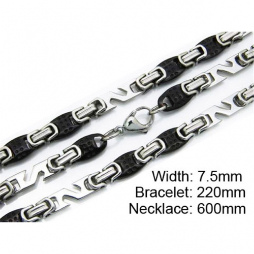 Wholesale Stainless Steel 316L Necklace & Bracelet Set NO.#BC55S0113I20