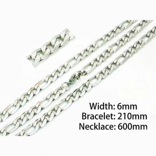 Wholesale Stainless Steel 316L Necklace & Bracelet Set NO.#BC61S0426NE