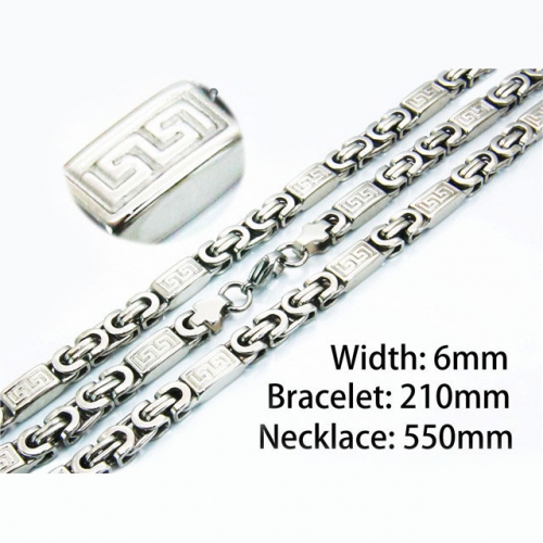Wholesale Stainless Steel 316L Necklace & Bracelet Set NO.#BC08S0114IHG