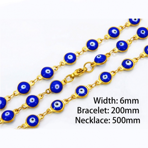 Wholesale Stainless Steel 316L Necklace & Bracelet Set NO.#BC40S0062H15