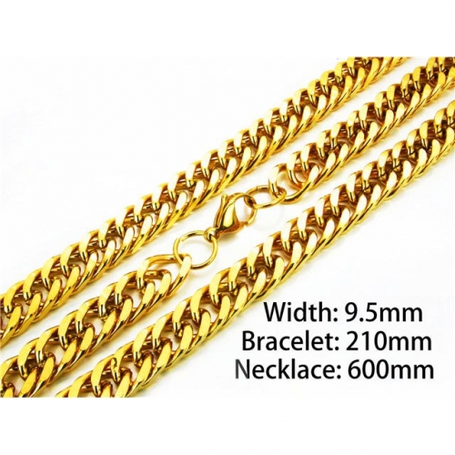 Wholesale Stainless Steel 316L 18K-Gold Jewelry Sets NO.#BC61S0389HNL