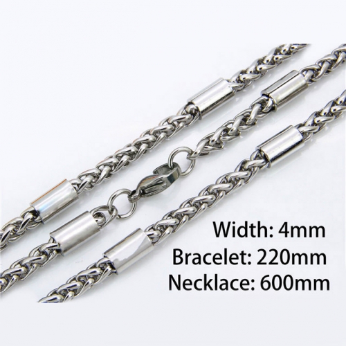 Wholesale Stainless Steel 316L Necklace & Bracelet Set NO.#BC40S0057O5