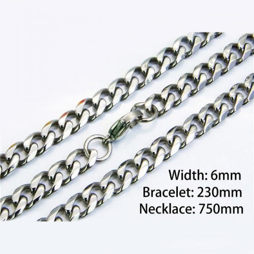 Wholesale Stainless Steel 316L Necklace & Bracelet Set NO.#BC40S0148IJZ