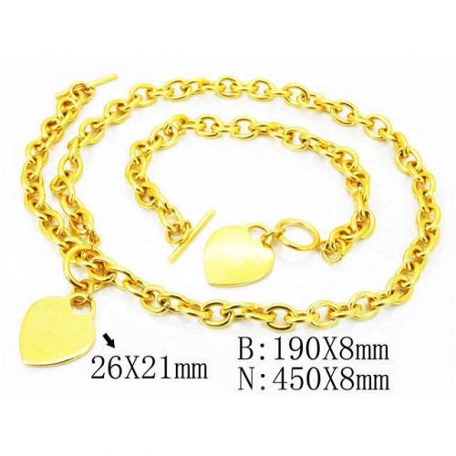 Wholesale Stainless Steel 316L 18K-Gold Jewelry Sets NO.#BC40S0299JJW