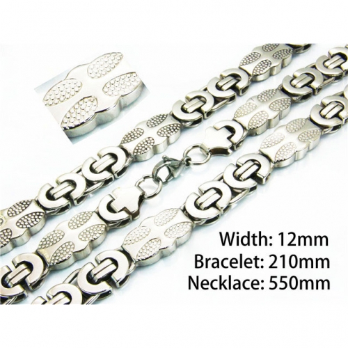 Wholesale Stainless Steel 316L Necklace & Bracelet Set NO.#BC08S0129ILE