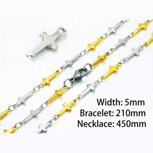 Wholesale Stainless Steel 316L Necklace & Bracelet Set NO.#BC39S0660MLU