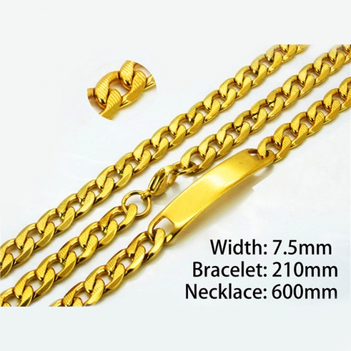 Wholesale Stainless Steel 316L 18K-Gold Jewelry Sets NO.#BC40S0216HLQ