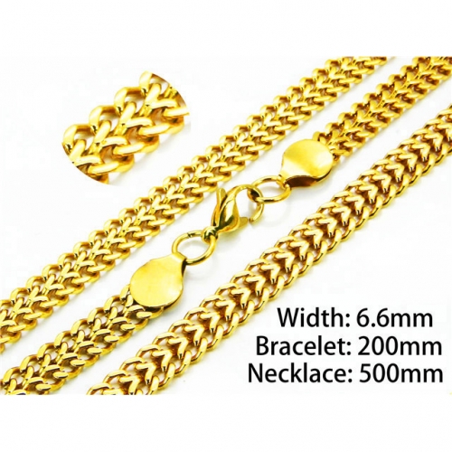 Wholesale Stainless Steel 316L 18K-Gold Jewelry Sets NO.#BC40S0254HPL