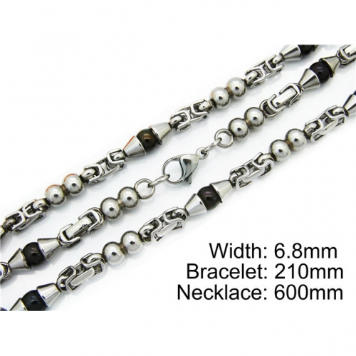 Wholesale Stainless Steel 316L Necklace & Bracelet Set NO.#BC55S0067I50