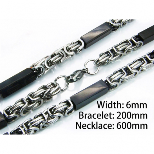 Wholesale Stainless Steel 316L Necklace & Bracelet Set NO.#BC55S0233IID