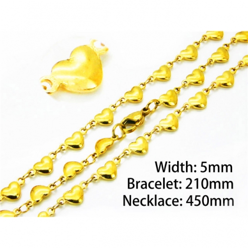 Wholesale Stainless Steel 316L Necklace & Bracelet Set NO.#BC39S0645MLX