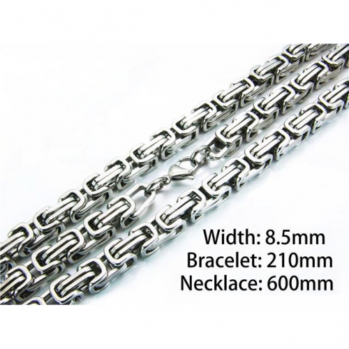 Wholesale Stainless Steel 316L Necklace & Bracelet Set NO.#BC61S0384IIL