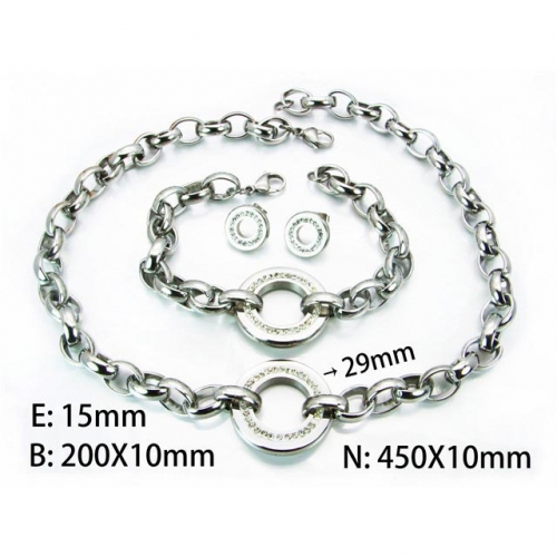 Wholesale Stainless Steel 316L Necklace & Bracelet Set NO.#BC61S0310IKD