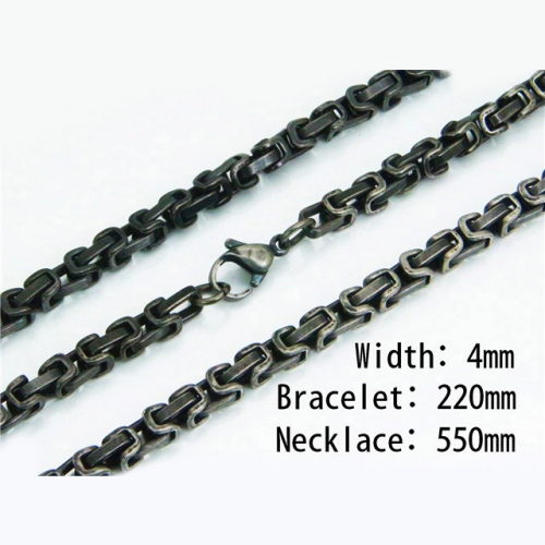 Wholesale Stainless Steel 316L Necklace & Bracelet Set NO.#BC37S0012IIT