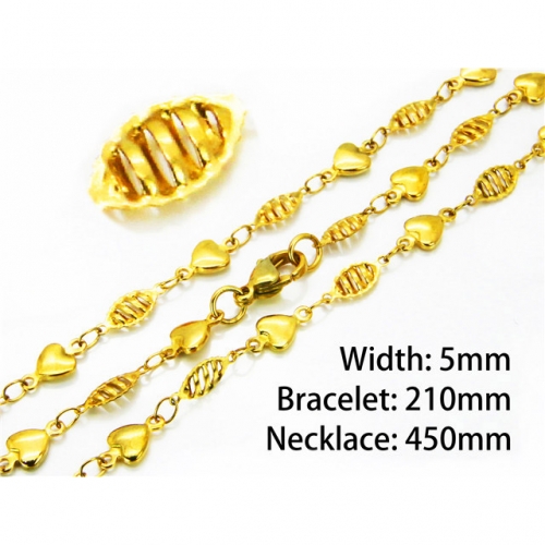 Wholesale Stainless Steel 316L Necklace & Bracelet Set NO.#BC39S0651MLE
