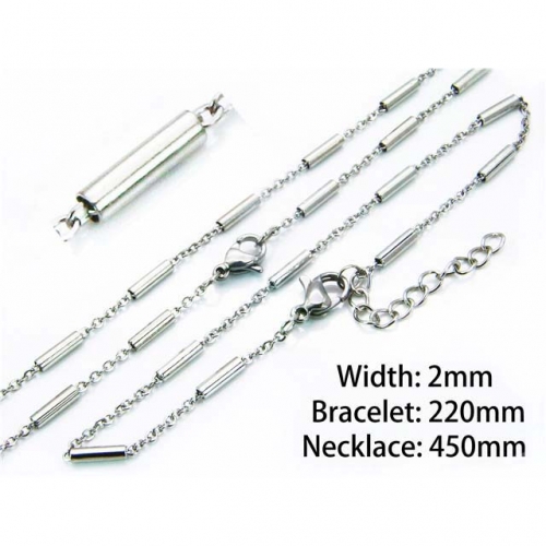 Wholesale Stainless Steel 316L Necklace & Bracelet Set NO.#BC70S0054KL